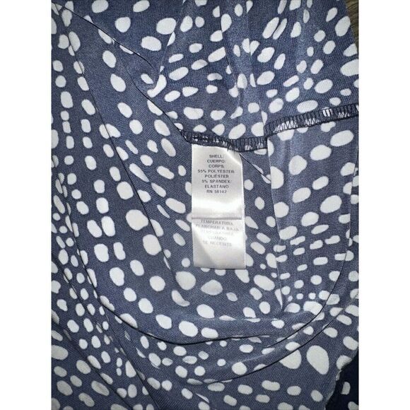 MAGGY LONDON Navy White Dot Print Cuff Sleeve Midi Dress. Size 16W. NWT. 7 - Picture 6 of 11